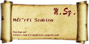 Márfi Szabina névjegykártya